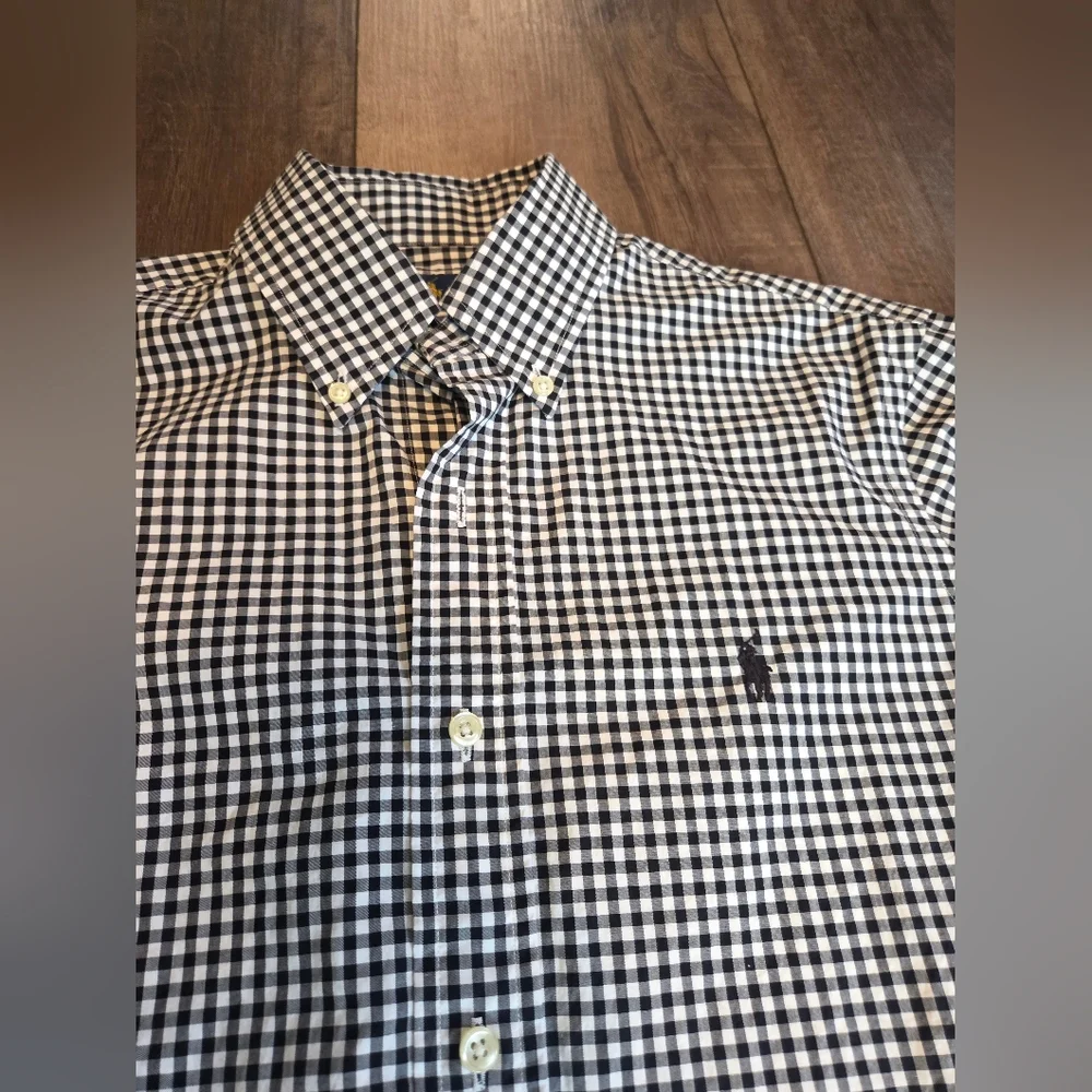 Ralph Lauren Classic Fit Black and White Gingham Long Sleeve Shirt - Picture 4 of 4